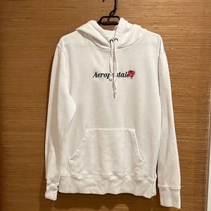 White Embroidered Aeropostale Hoodie - Women's M